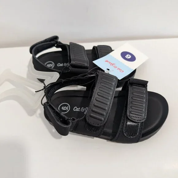Cat & Jack Black Boys Sandals size 6 - Picture 3 of 4